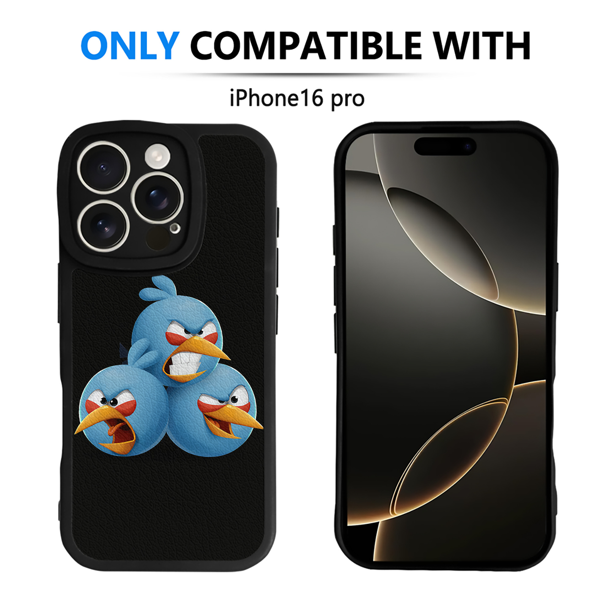 （画像用） Angry Birds アングリーバード 【iPhone 16シリーズ対応】シリコンスマホケース（レザー調） 材質：シリコン